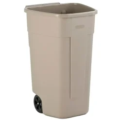 Affaldscontainer 110 L beige uden låg til kildesortering og tungt affald og udendørs