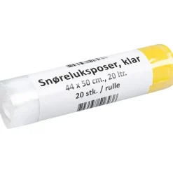 Affaldspose med snøreluk - 20 L - Klar - 44x50 cm - 24 ruller