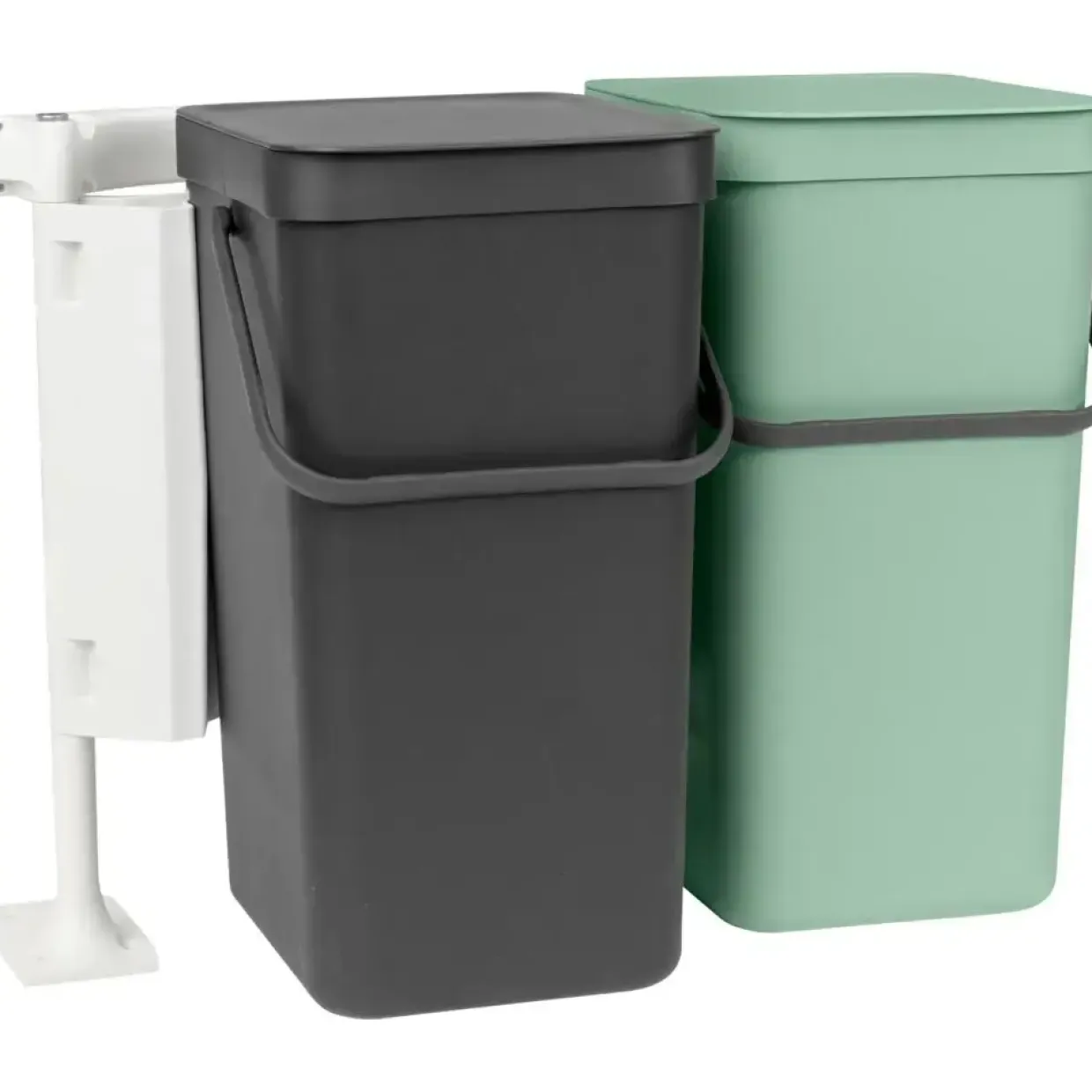 Affaldsspand, Brabantia Sort & Go, plast, 2x16 l, grå og mint
