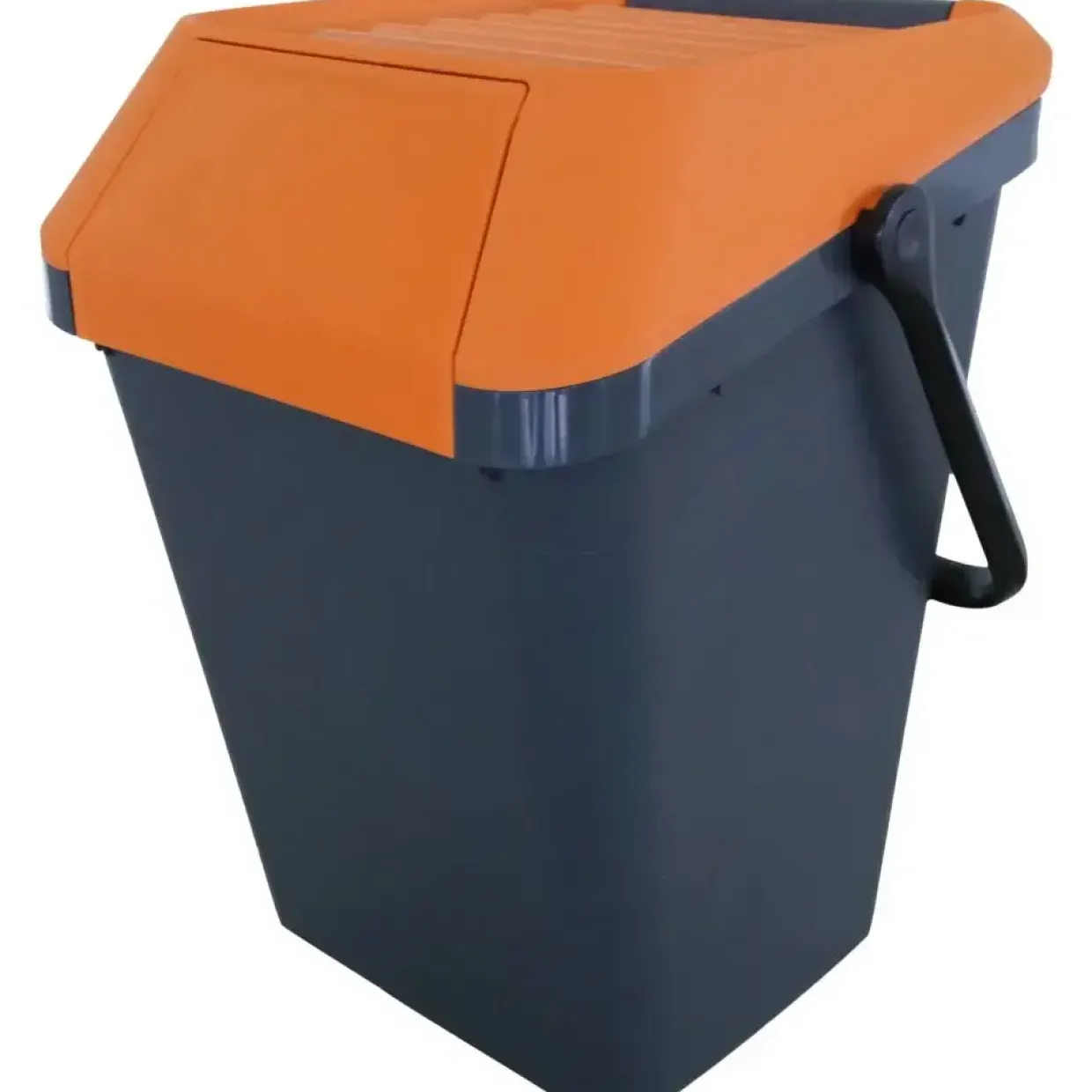 Affaldsspand EasyMax 45 L grå plast med orange låg stabelbar