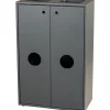 Affaldsspand, Tina Trolleys, sort, galvaniseret stål, 4-rums, 4x15 l, med 4 inderspande