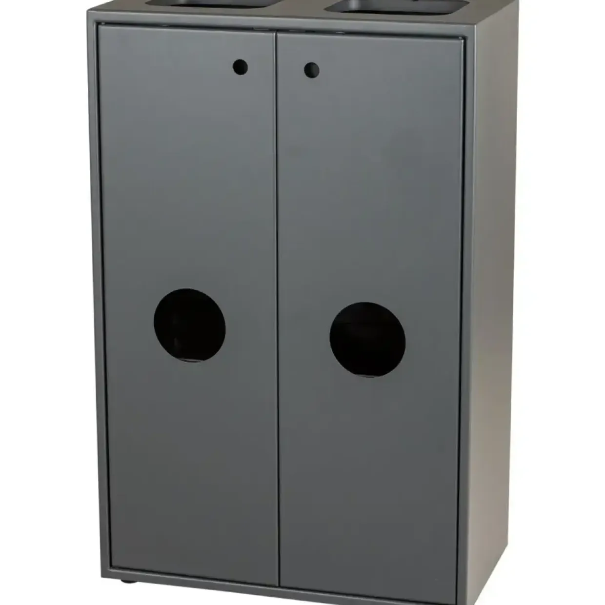 Affaldsspand, Tina Trolleys, sort, galvaniseret stål, 4-rums, 4x15 l, med 4 inderspande