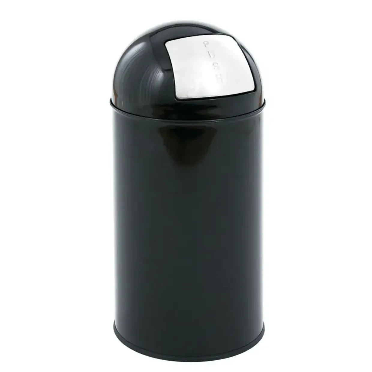 Affaldsspand, V-part, med push låg, inderspand i metal, brandsikker, sort, 40 l