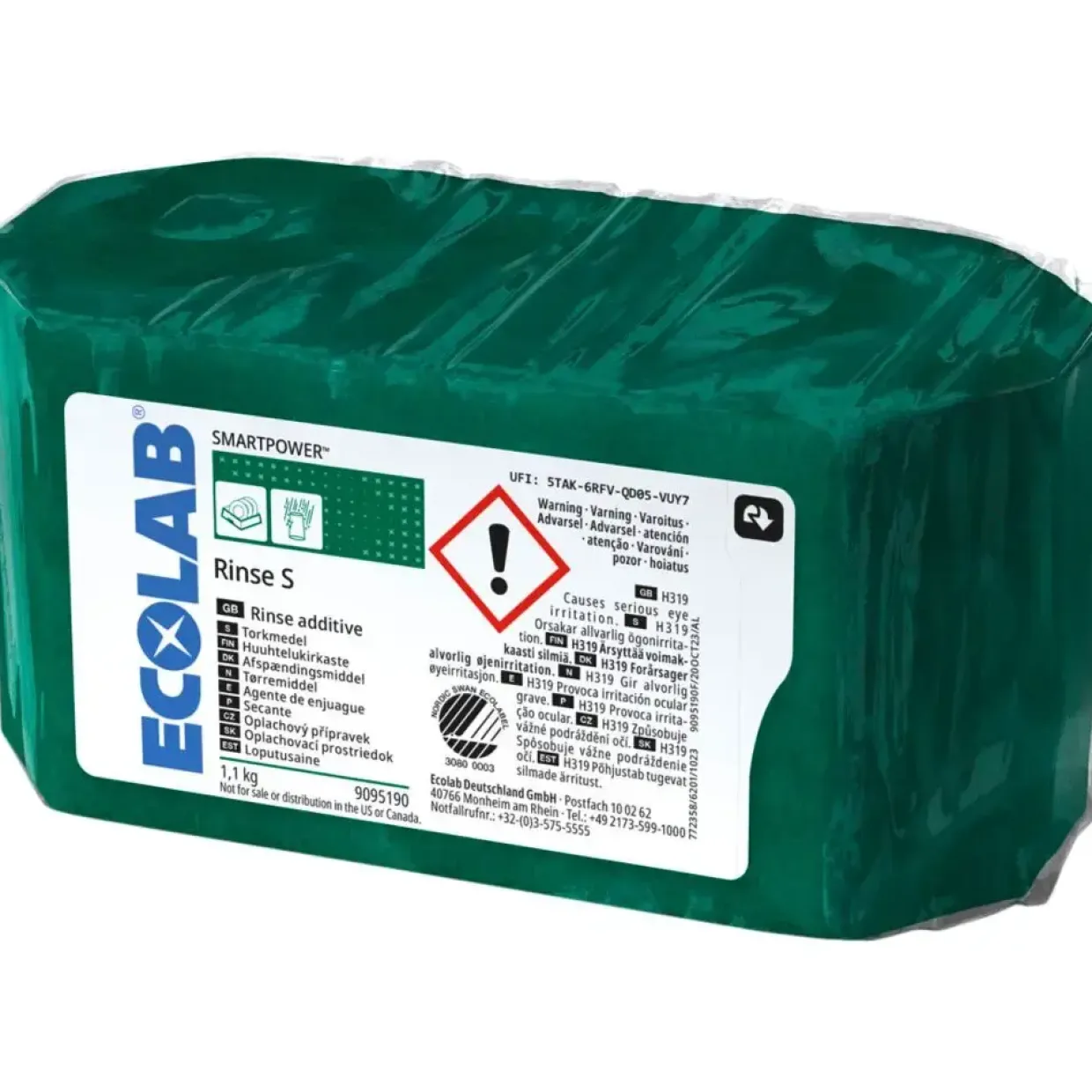 Afspænding, Ecolab Smartpower Rinse S, med farve, uden parfume, 1,1 kg - 2 stk