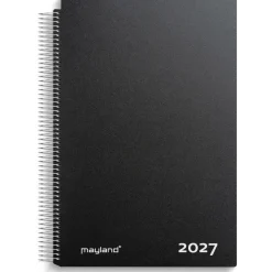 Aftalekalender dag - Spiral - Sort - PP-plast - A4 - 2027 - 27220000