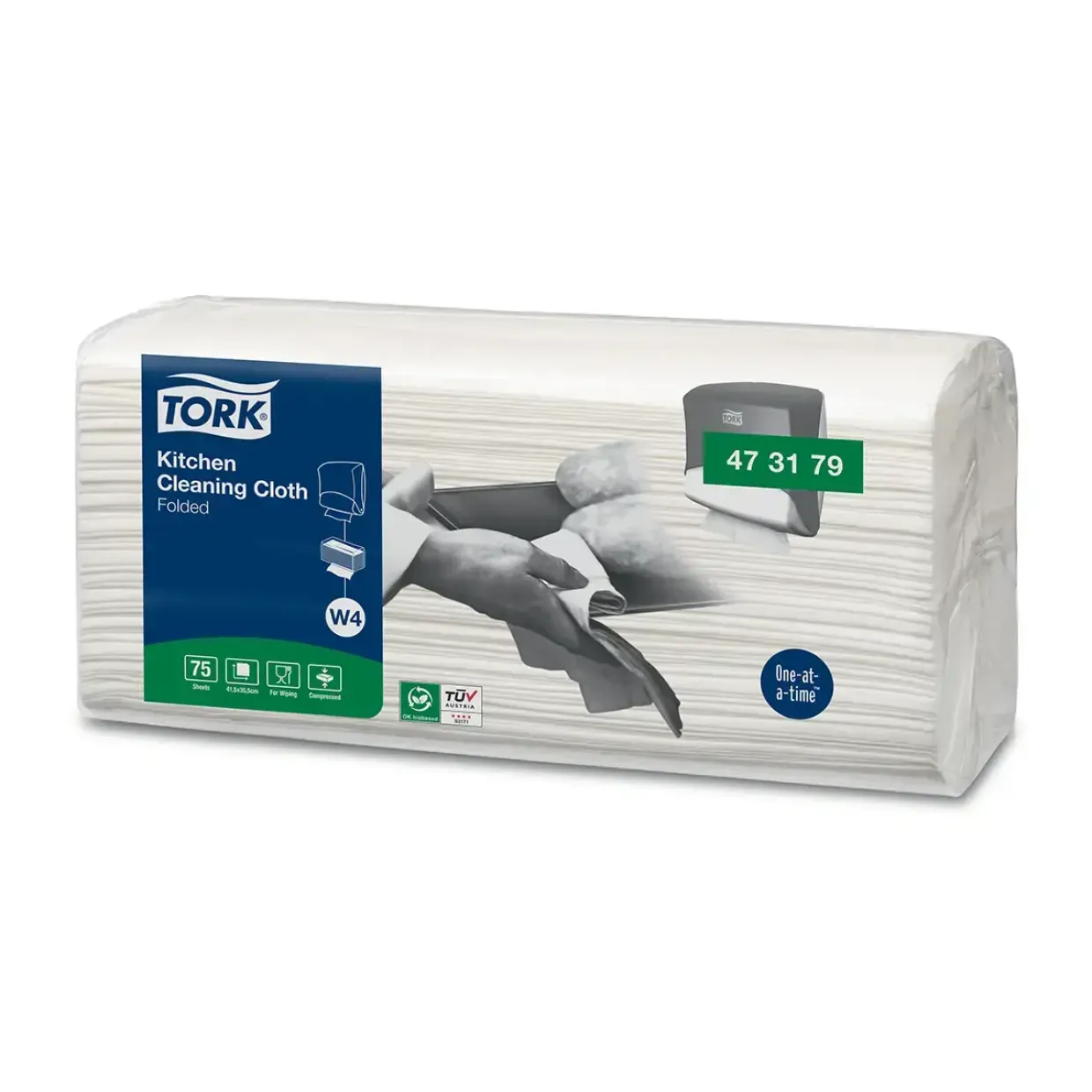 Aftørringsklude Tork Køkken W4 nonwoven 520372 Top-Pak 41,5x35,5cm 75 ark pr pakke - 4 pakker