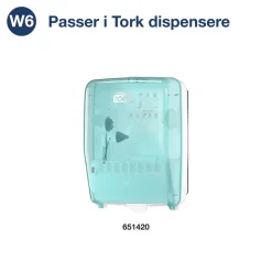 Aftørringspapir Tork 130008 Basic W6 1-lags blå 130008 - 6 ruller