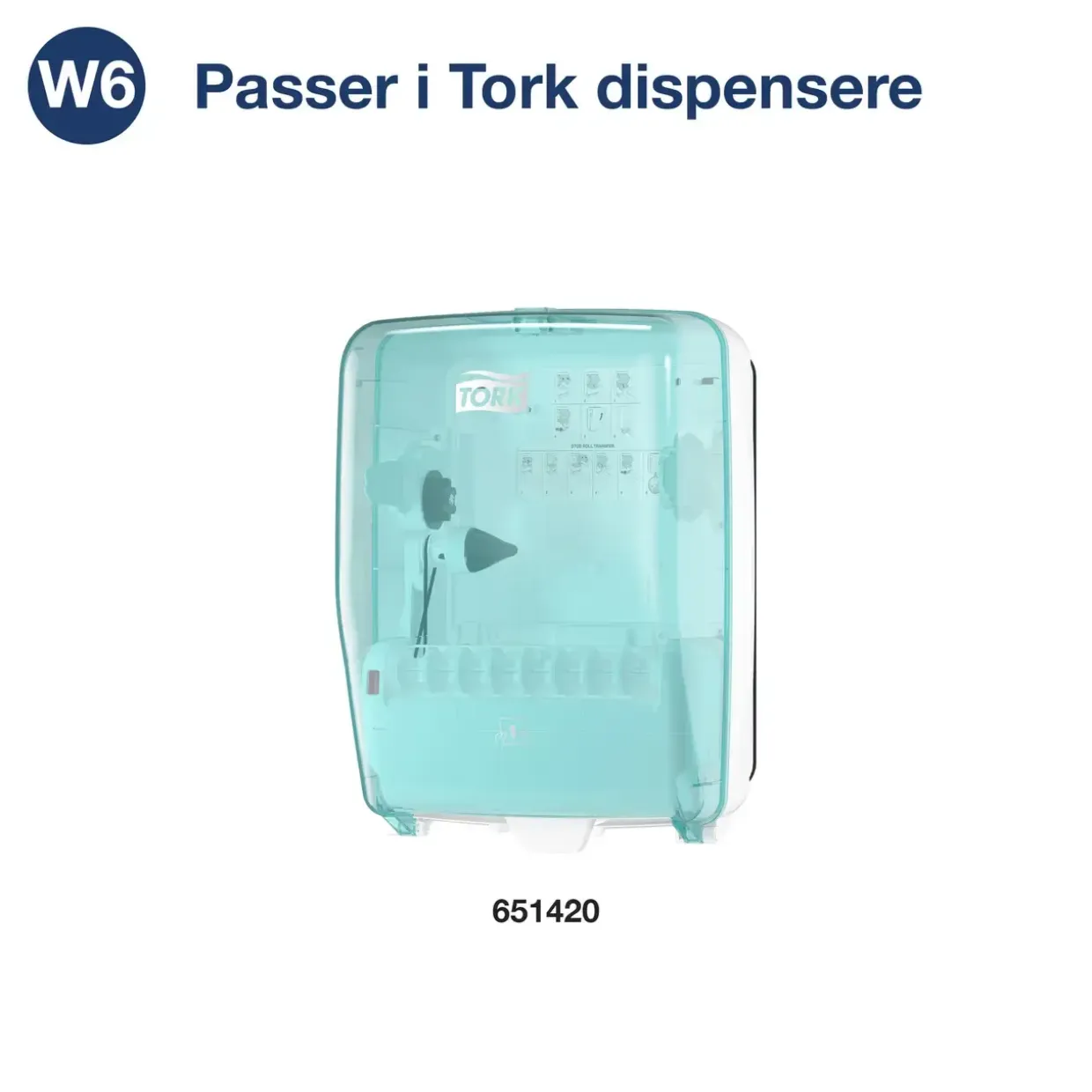 Aftørringspapir Tork 130008 Basic W6 1-lags blå 130008 - 6 ruller