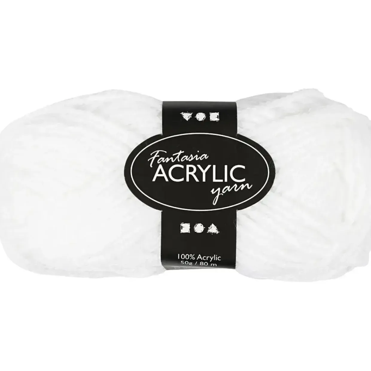 Akrylgarn Fantasia længde 80 meter hvid - 50 gram