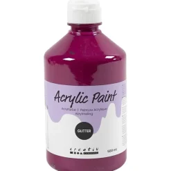 Akrylmaling - A-Color - Assorteret farver - 04 glitter - 6 x 500 ml