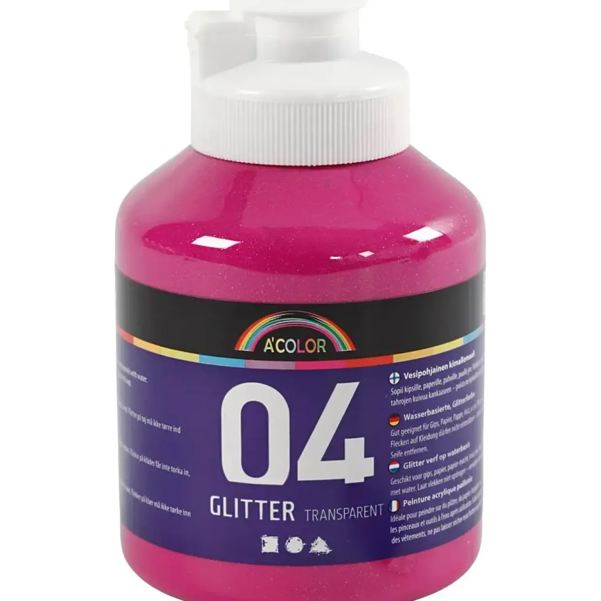 Akrylmaling glitter pink 500 ml