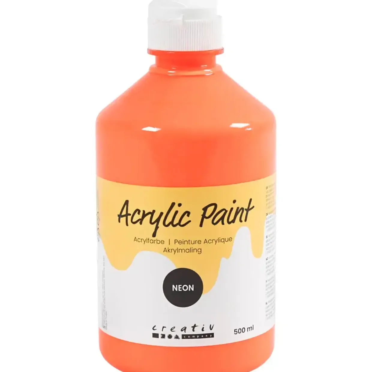 Akrylmaling Neon, neon rød, 500 ml/ 1 fl.