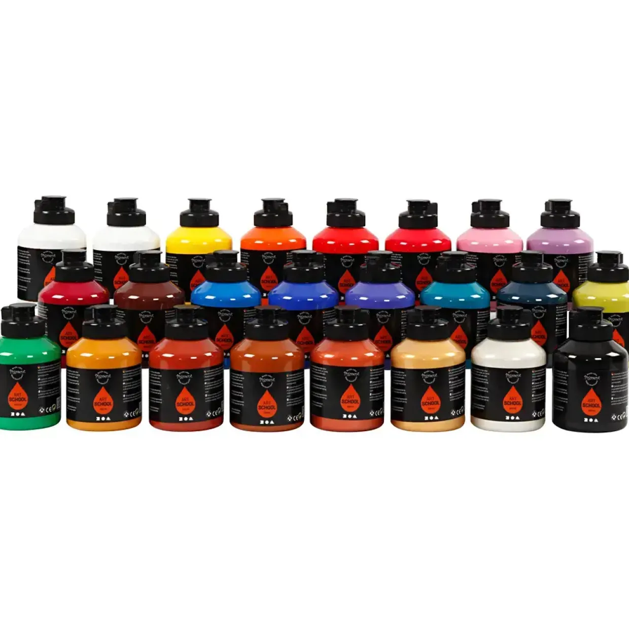 Akrylmaling Pigment Art, ass. farver, 24x500ml