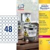 Avery etiketter L4716-20 - Laser etiketter stærke 48 pr. ark Ø: 30 mm - 20 ark