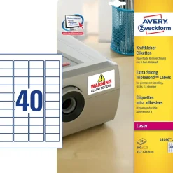 Avery etiketter L6140-20 - Laseretiket ekstra klæb hvid 40 pr. ark 45,7 x 25,4 mm - 20 ark