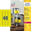 Avery etiketter L6103-20 - Laserlabel stærk gul 48 pr. ark 45,7 x 21,2 mm - 20 ark