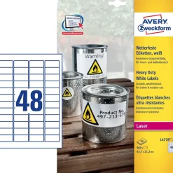 Avery Etiketter L477820 - 48 pr. ark 45,7 x 21,2mm - 20 ark