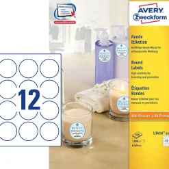 Avery etiketter L3416-100 - Runde etiketter Ø: 60 mm | 100 ark