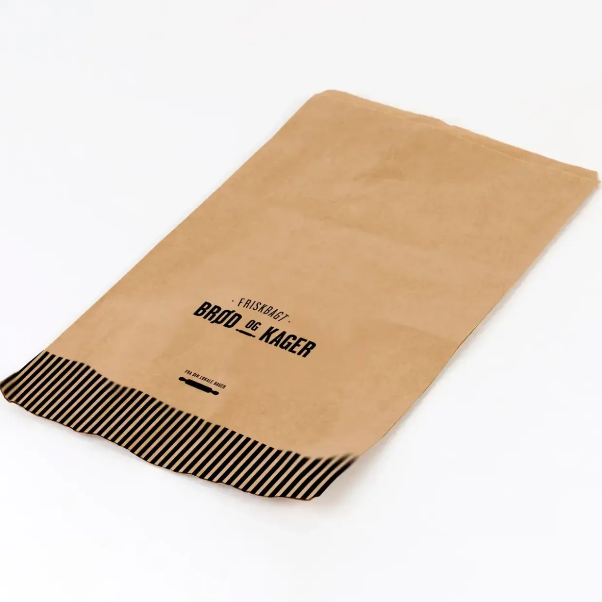 Bagerpose 4 kg ribbet brun Friskbagt brød og kager - 1000 stk