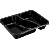 Bakke, 22,7x17,8x4,3cm, 1115 ml, sort, CPET, 2-rums, 430 | 685 ml, standard serie, med S-deling, hovedret - 360 stk