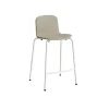 Barstol ADD Helbetrukket beige tekstil, hvide ben glans 10