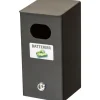 Batteriboks 13x12,3x22,8cm sort med nøgle til kildesortering