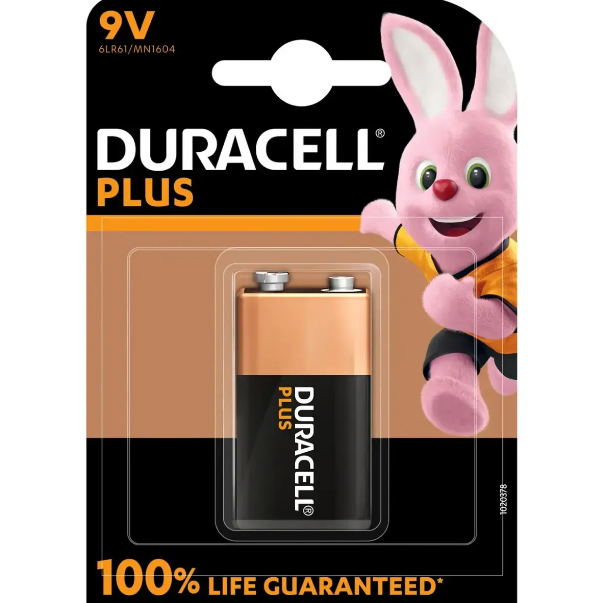 Batteri Duracell Plus Power 9V alkaline 1 stk. pr. pakke