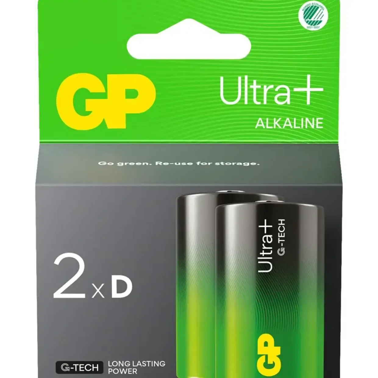 Batteri GP Ultra Plus Alkaline D 2-pak