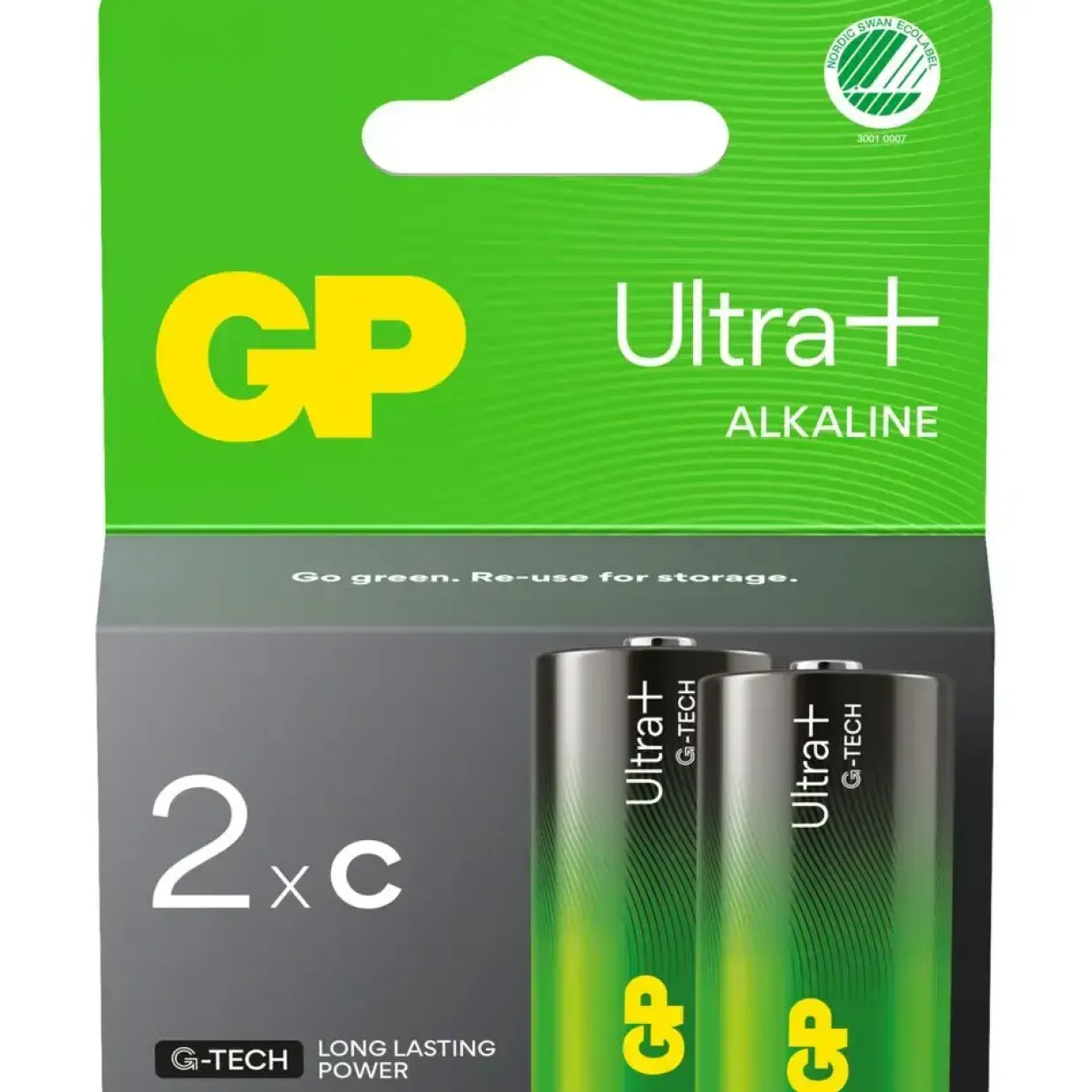 Batteri GP Ultra Plus Alkaline C 2-pak