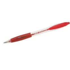 BIC Kuglepenne Atlantis med klik - Rød medium 0,4 mm stregbredde 887133 - 12 stk