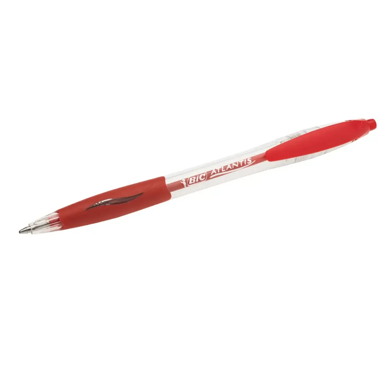 BIC Kuglepenne Atlantis med klik - Rød medium 0,4 mm stregbredde 887133 - 12 stk