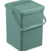 Bio affaldsspand Rotho 22,5x23x27cm 9 L mørkegrøn plast med kulfilter i låget