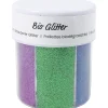 Bio-glitter, ass. farver, 6x13 g - 1 stk
