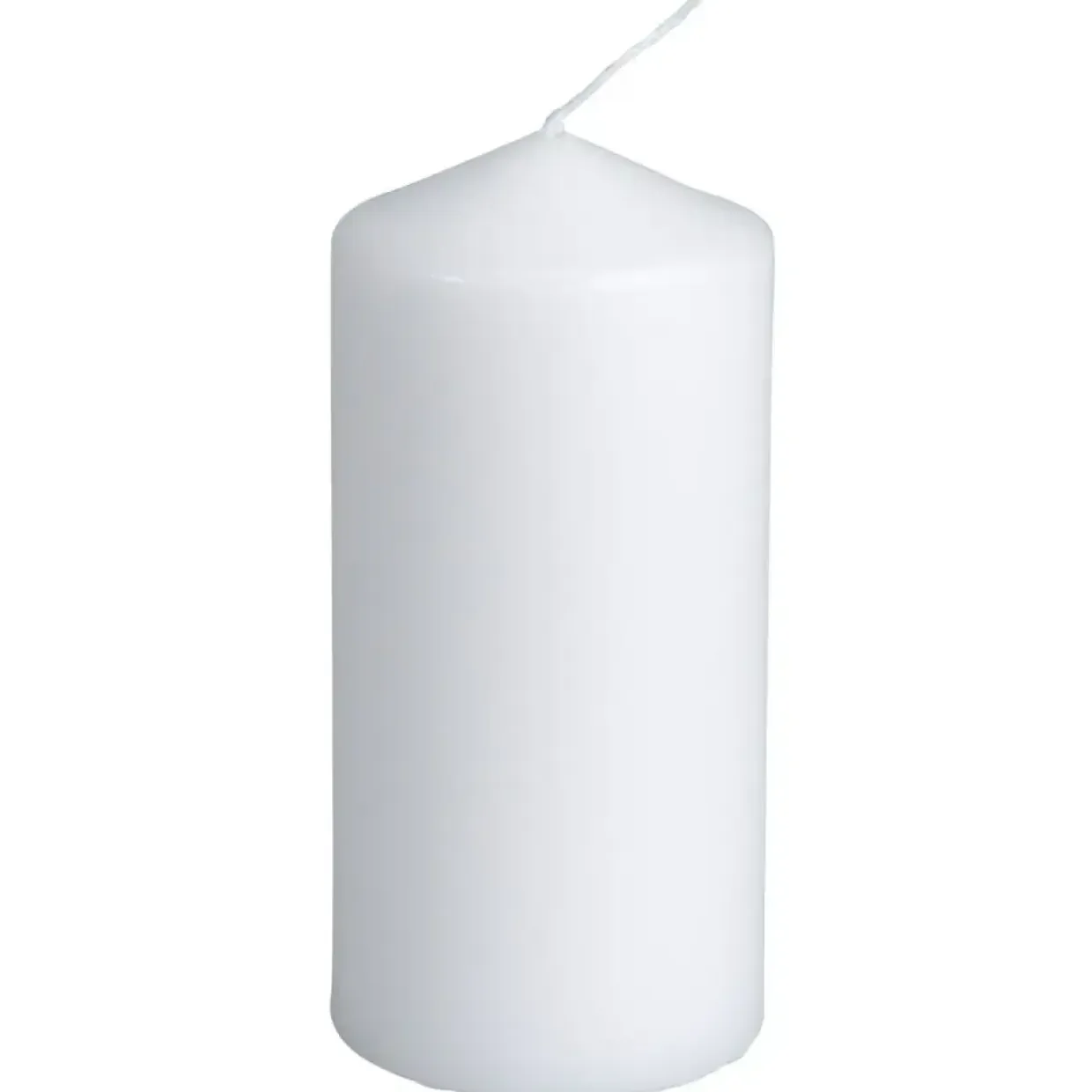 Bloklys, hvid, 35 Timer, 12 cm, Ø6 cm - 12 stk
