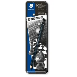 Blyanter - Staedtler Mars Lumograph Black 100B - 6 stk - Sort - Assorteret