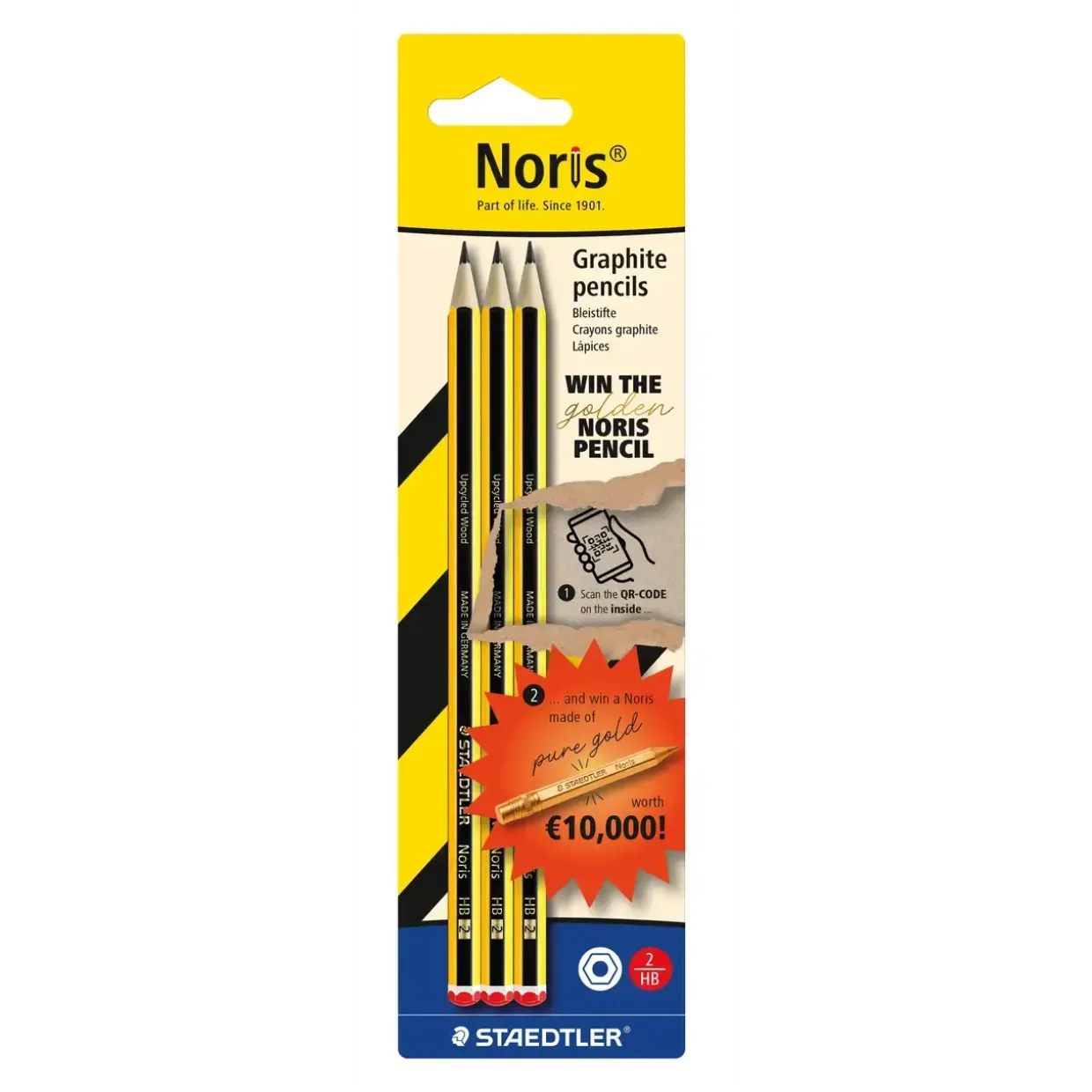 Blyant Staedtler Noris HB Golden Pencil blist (3)