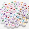Bogstavperler, str. 7 mm, hulstr. 1,2 mm, hvid, 25g, ca. 200 stk.