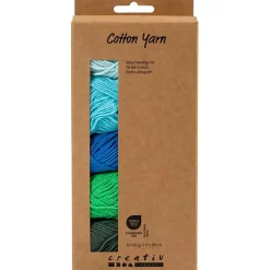 Bomuldsgarn | 8/4 - 5x50, blå/grøn harmoni | 5x20 g/ 1 pk.