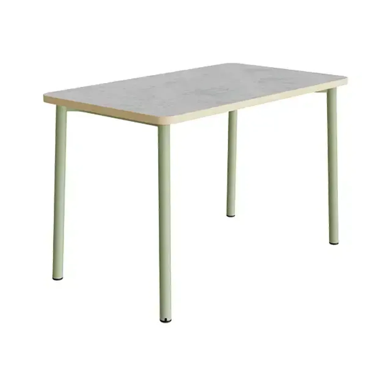 Bord Add 590, L1800xB800xH720 mm, lys grå, lyddæmpende linoleum, grønt stel