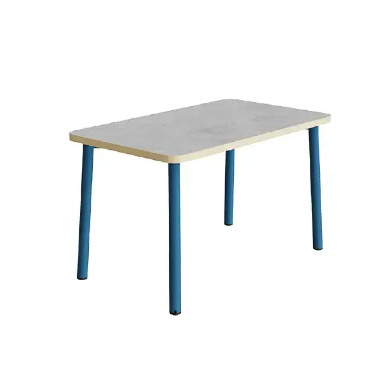 Bord Add 590, L1200xB700xH720 mm, lys grå, lyddæmpende linoleum, blåt stel