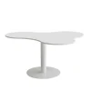 Bord Amöba 1005, 1200x1500 mm, Højde 720 mm, Grå laminat, Hvidt stel
