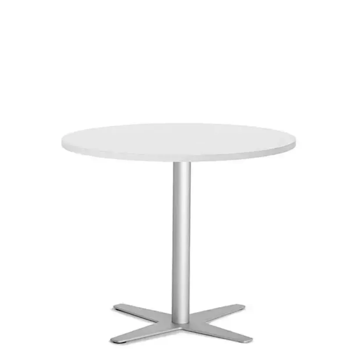 Bord Amy Ø900 mm H752 mm, Hvid laminat Alugråt understel