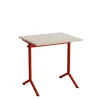Bord Atlas 1130, 700x600mm, eg højtrykslaminat, rødt stel