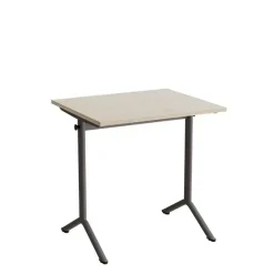 Bord Atlas 1130, 700x600mm, eg højtrykslaminat, gråt stel