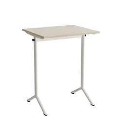 Bord Atlas 1130, 700x600mm, eg højtrykslaminat, hvidt stel