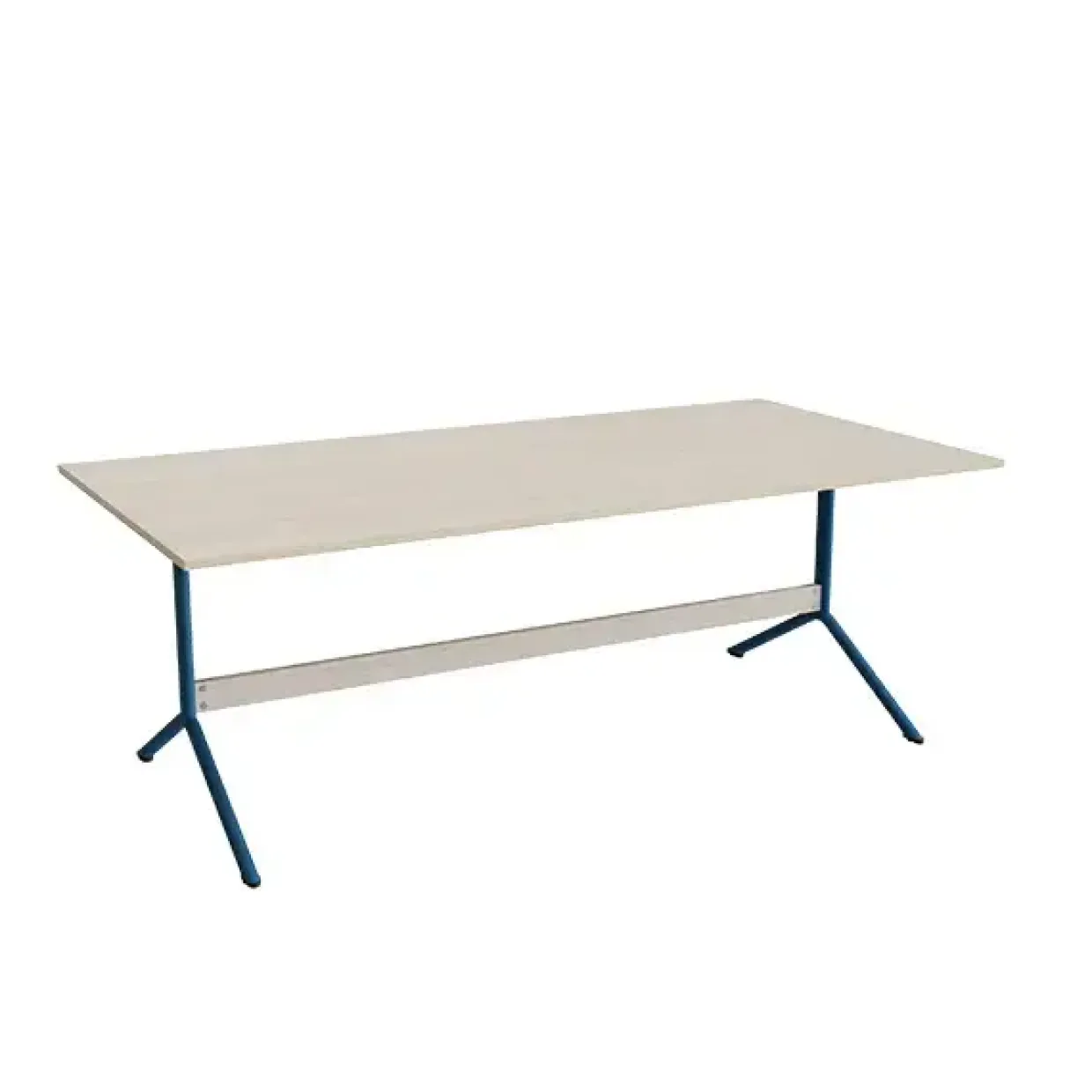 Bord Atlas 1134, 2000x1000mm, højde 720, eg højtrykslaminat, blåt stel