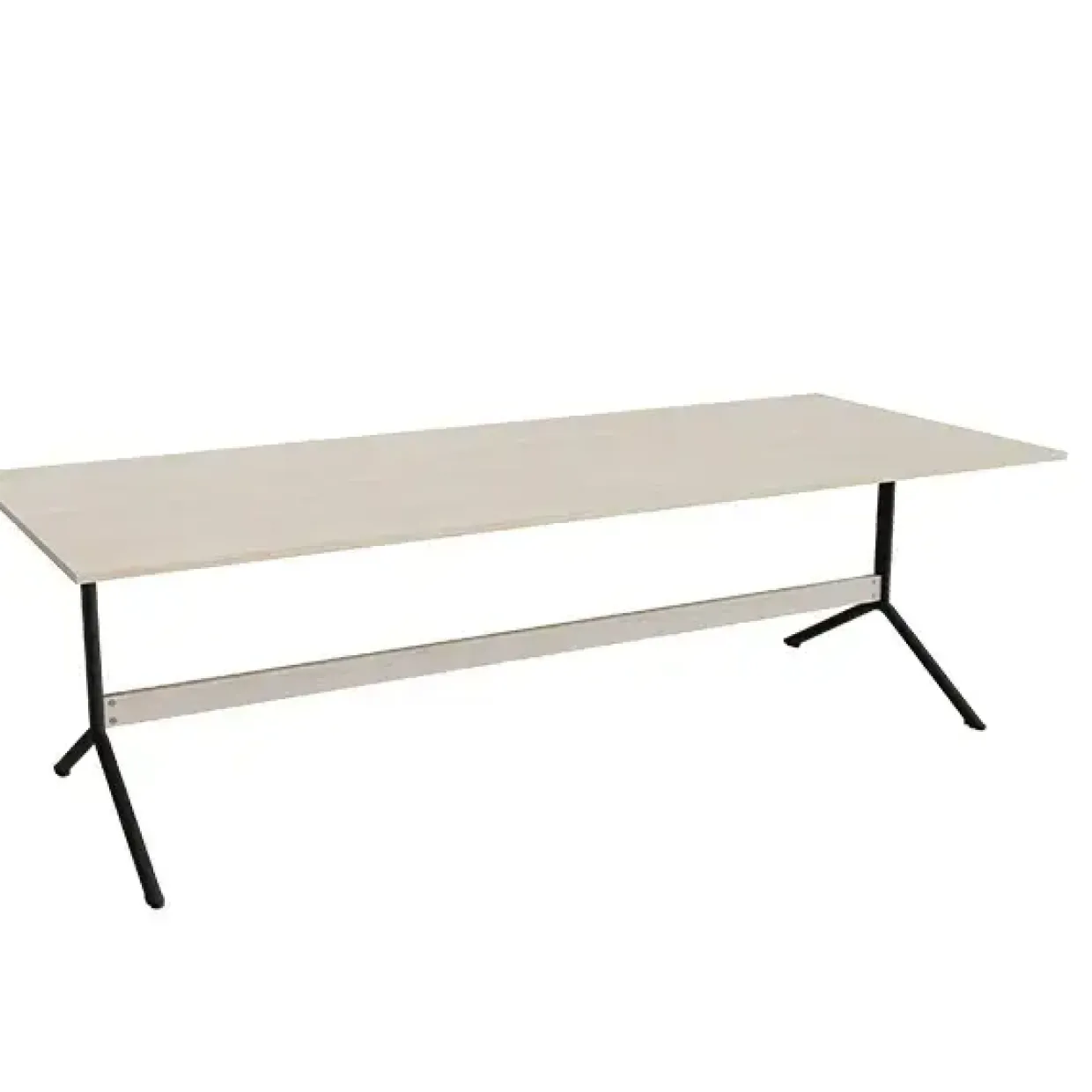 Bord Atlas 1134, 2400x1000mm, højde 720, eg højtrykslaminat, sortolivent stel