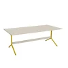 Bord Atlas 1134, 2000x1000mm, højde 720, eg højtrykslaminat, gult stel
