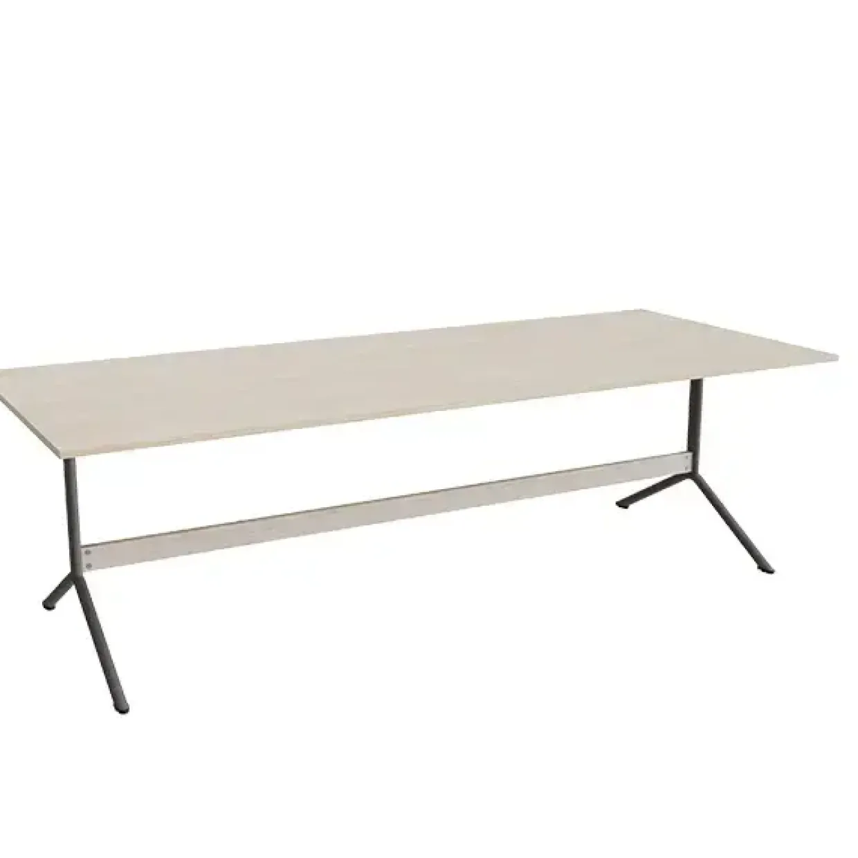 Bord Atlas 1134, 2400x1000mm, højde 720, eg højtrykslaminat, gråt stel
