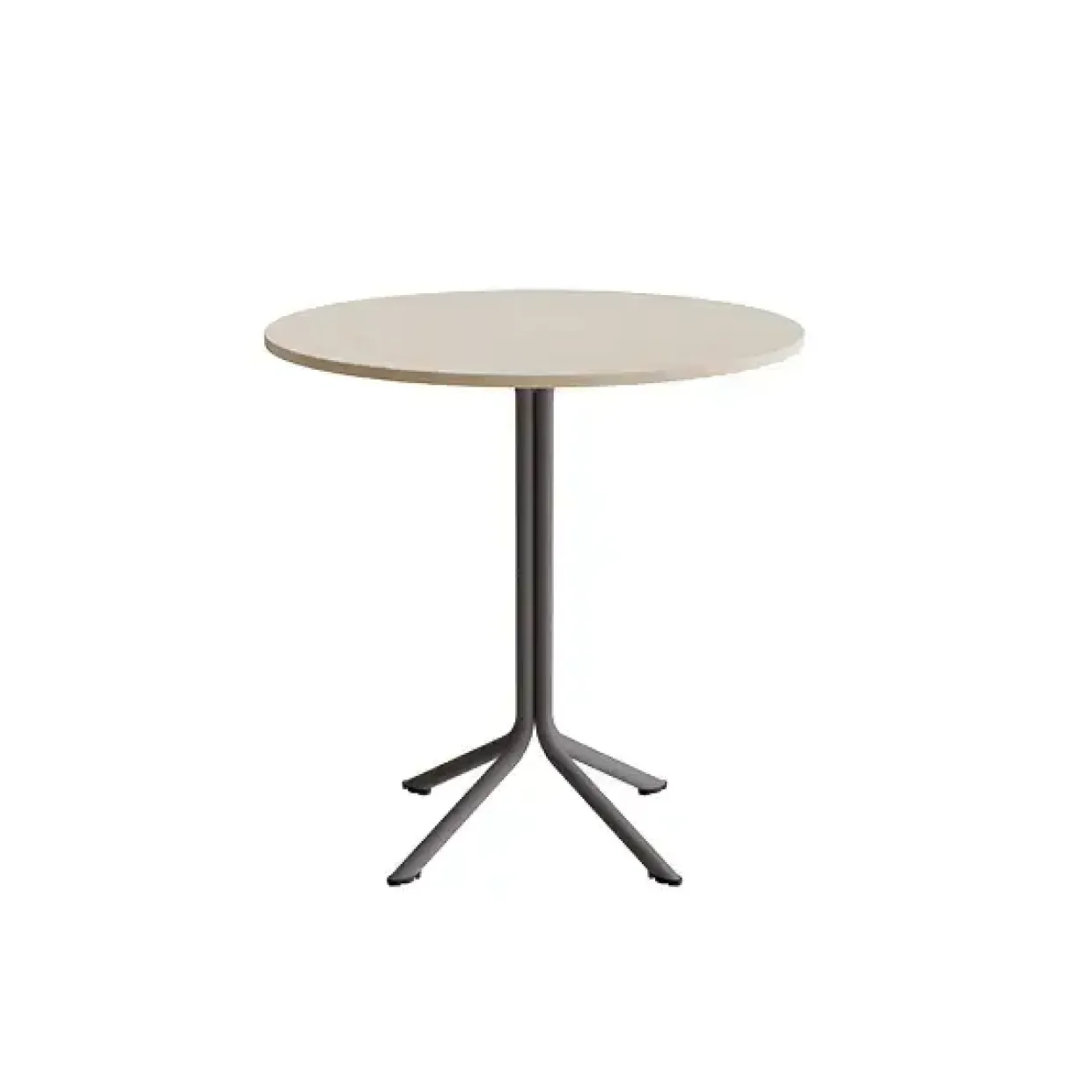 Bord Atlas 1133 Ø900x900mm, Hvidpigmenteret eg med gråt understel